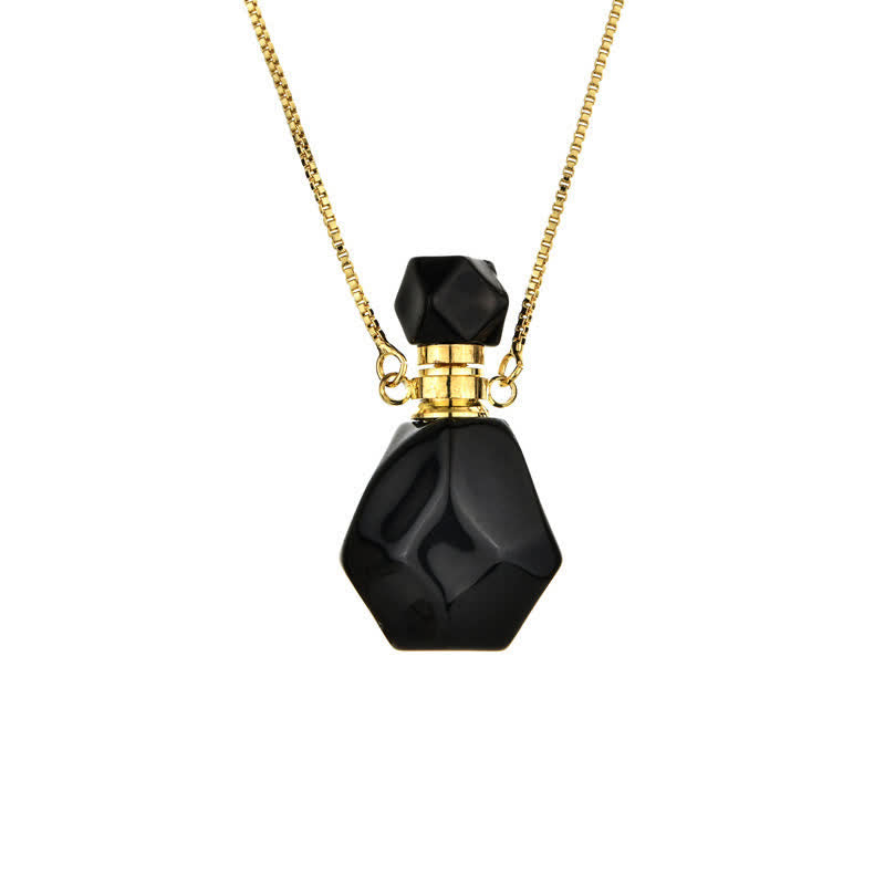 Elegant Necklace with Crystals Perfume Bottle - Iris
