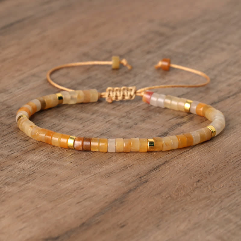 Elegant Braided Bracelet with 2.4 mm Natural Stones - Seraphina Edition 