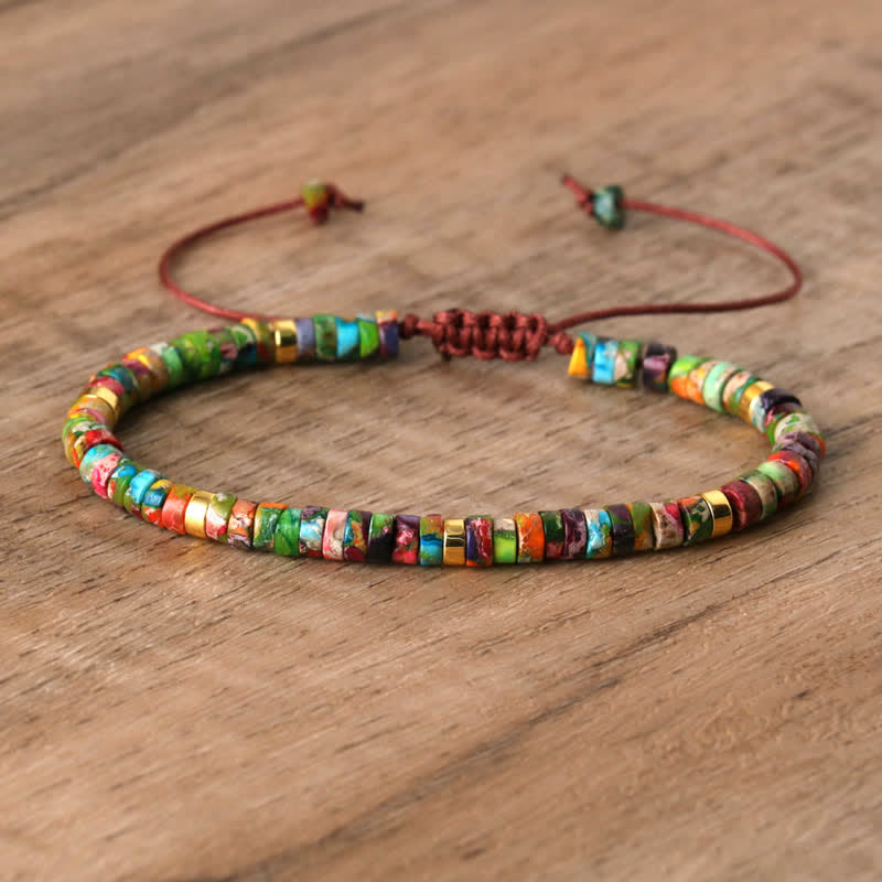 Elegant Braided Bracelet with 2.4 mm Natural Stones - Seraphina Edition 