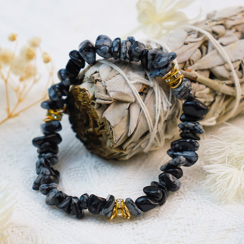 Elegant Celine Armband av Natursten och Kristallpärlor
