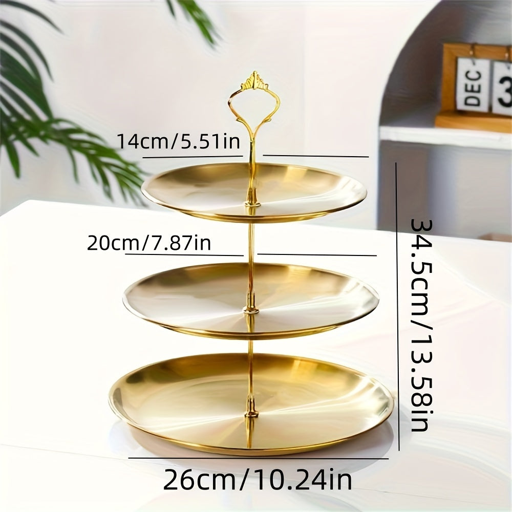SteelTower - Elegant Three-Piece Serving Platter for Parties