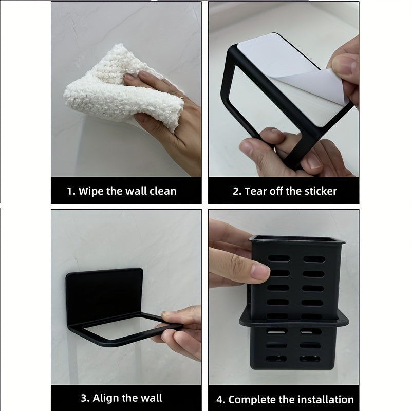 ChicStore - Black Wireless Wall Storage for Beauty Products