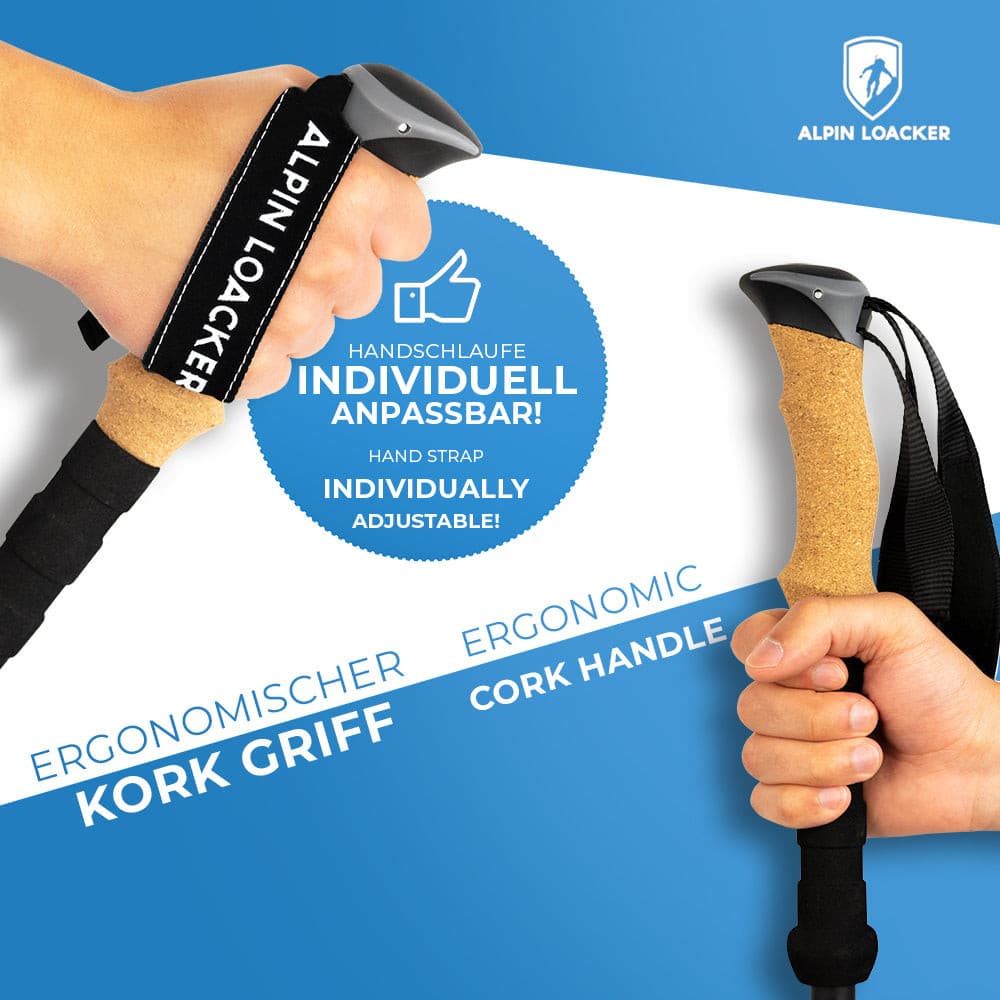 Ultralight Hiking Poles – Lightweight Folding Poles with Cork Handles