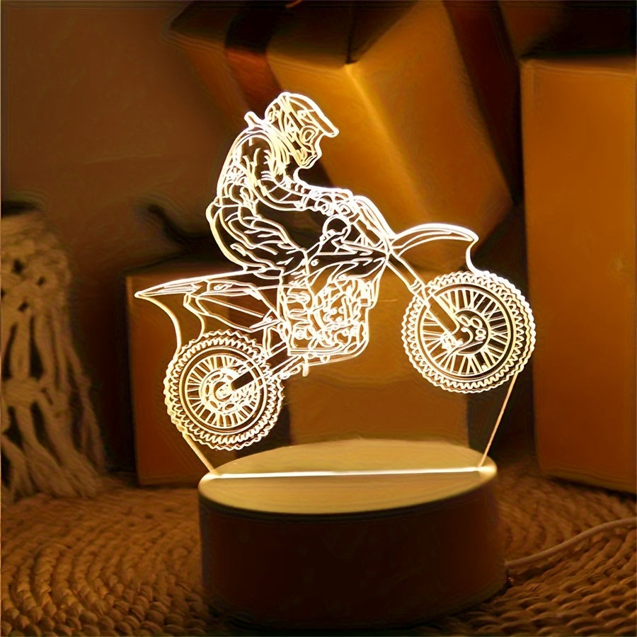 MotoLamp - 3D LED Nattlampa Motocross Tema