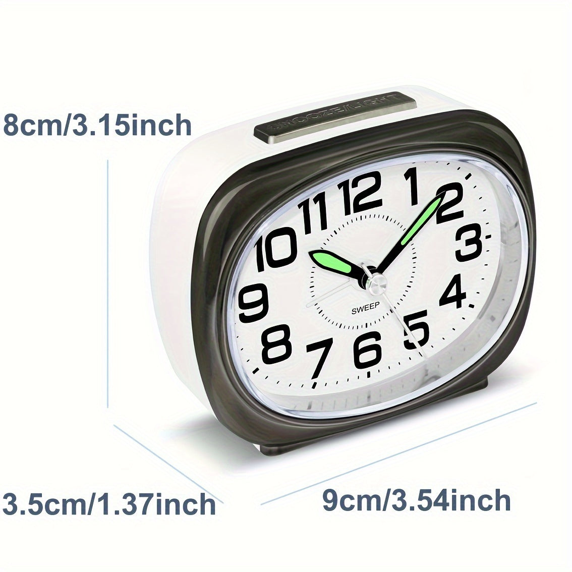 TravelTime Clock – Silent Alarm Clock with LED Night Light