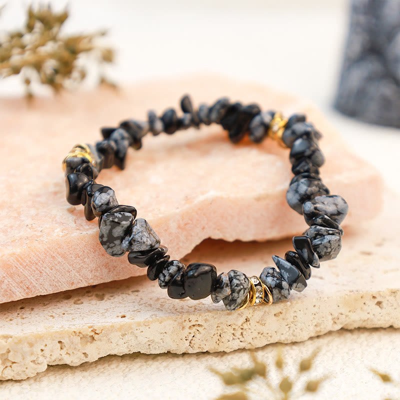 Elegant Celine Armband av Natursten och Kristallpärlor