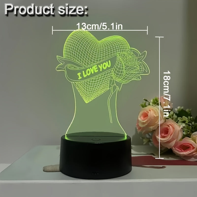 GlowCraft Lamp - 3D LED Illusion with Touch and 7 Colors