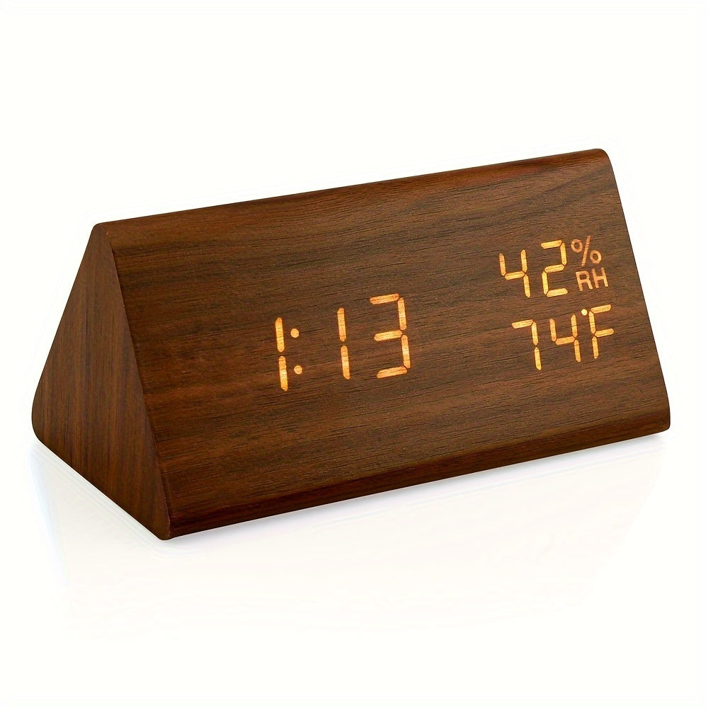 NatureClock – Stylish Wooden Alarm Clock with Climate Display