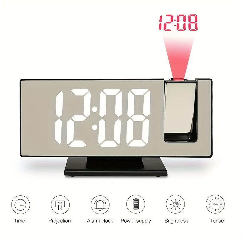 ProjectTime Clock - Stylish Large LED Projection Mirror