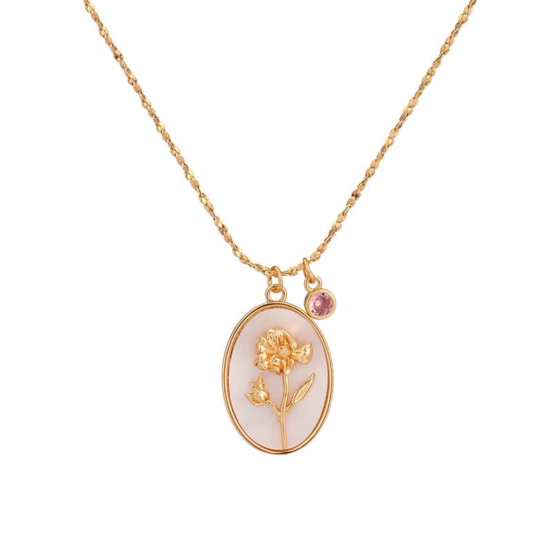 Aurora Birthstone and Birth Flower Necklace – A Personal Jewelry for My Loved Ones