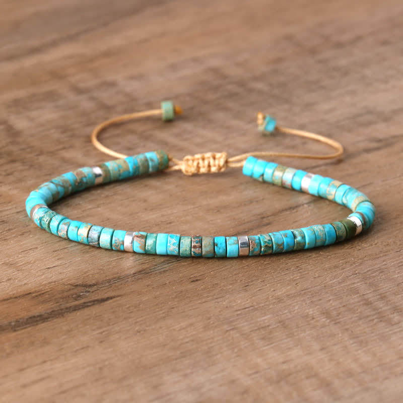 Elegant Braided Bracelet with 2.4 mm Natural Stones - Seraphina Edition 