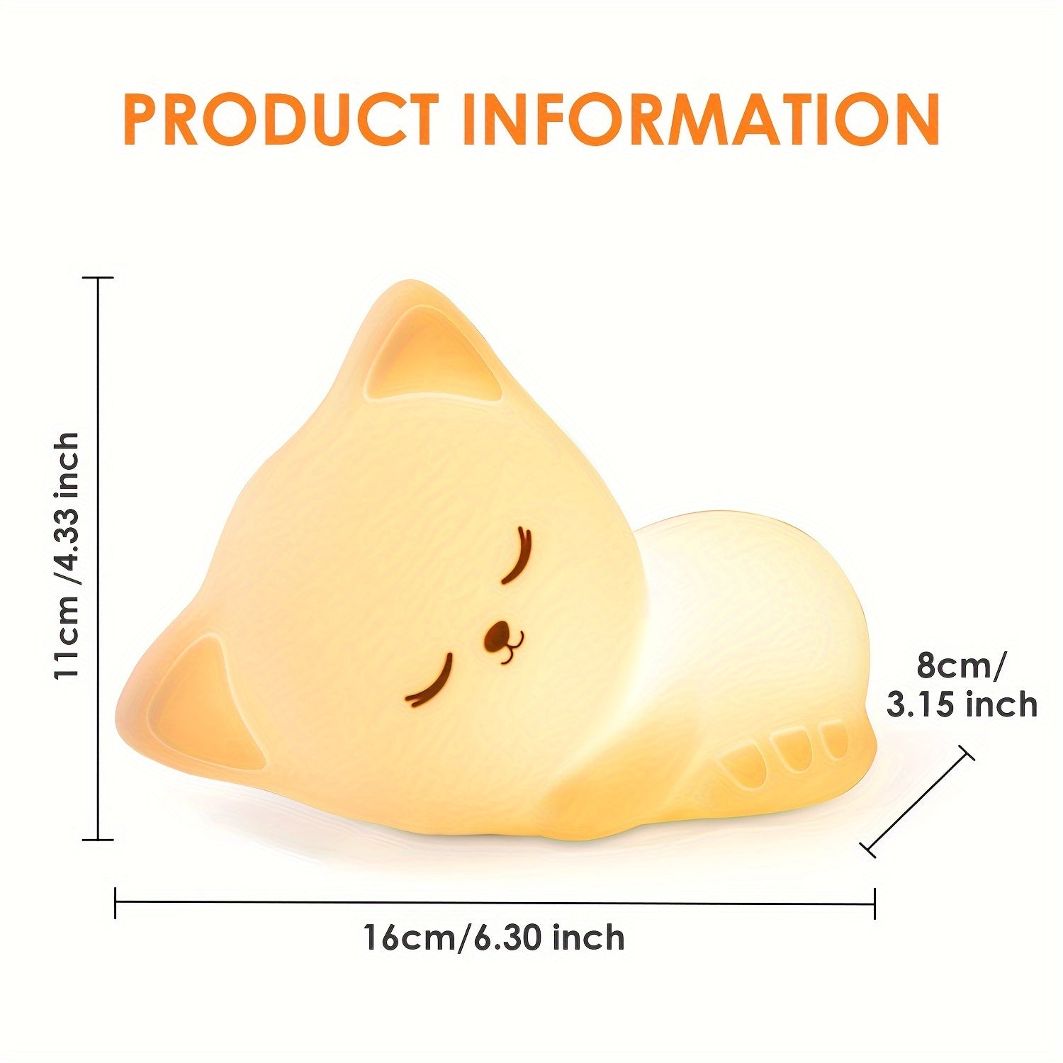 KittyGlow Lamp - Cute Wireless Cat Night Light