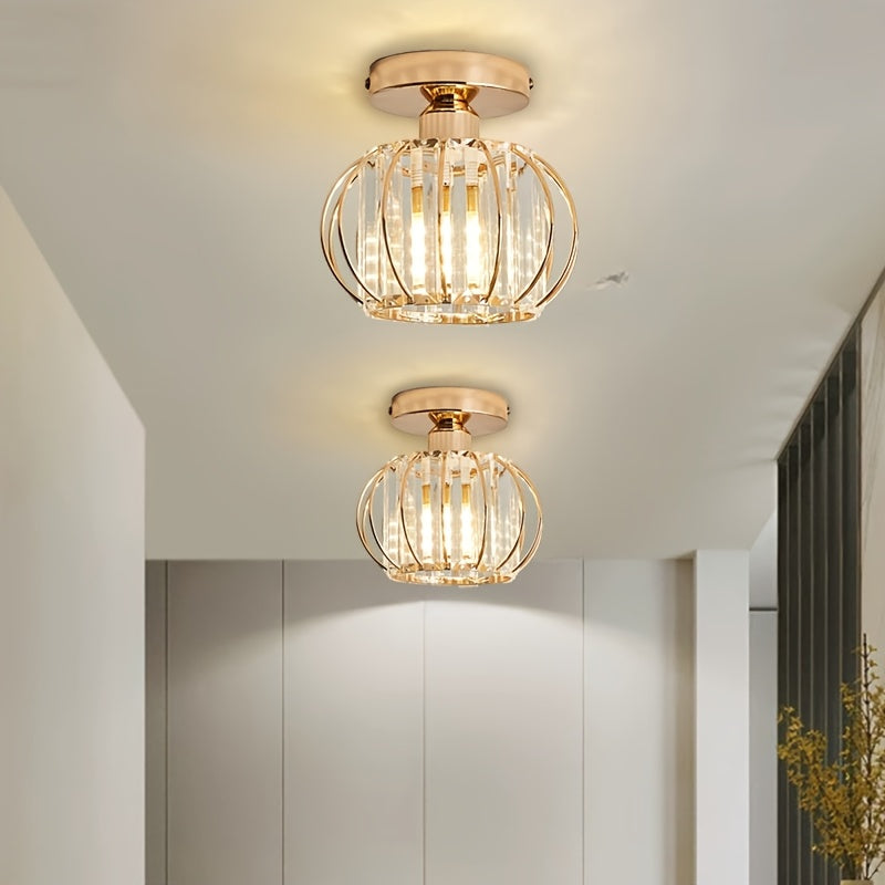 CrystalGlow - Luxurious Crystal Gable Lamp, Black Gold
