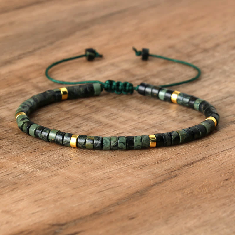 Elegant Braided Bracelet with 2.4 mm Natural Stones - Seraphina Edition 