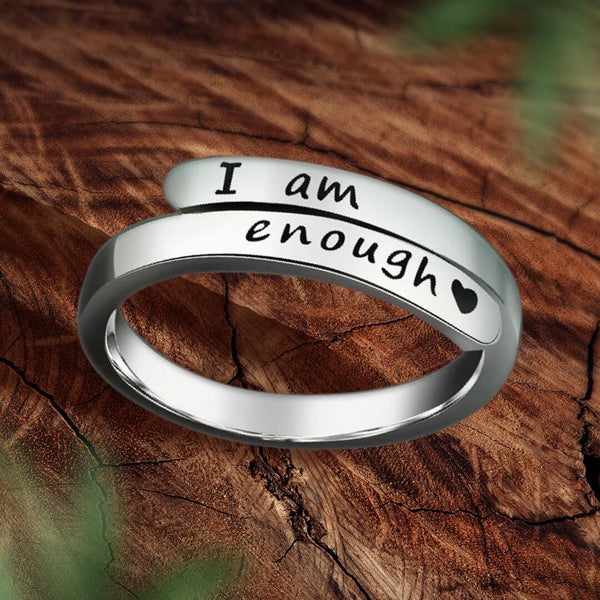 Empower yourself with the "I am enough" silver ring | Increase your self-confidence and strength