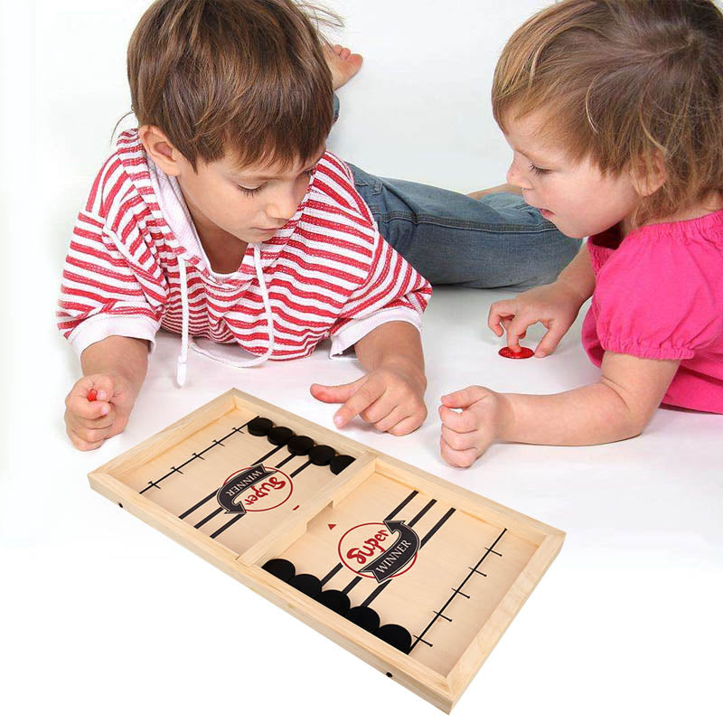 PlayFun – Reversible Sling Puck Board Game Double Sided for Family