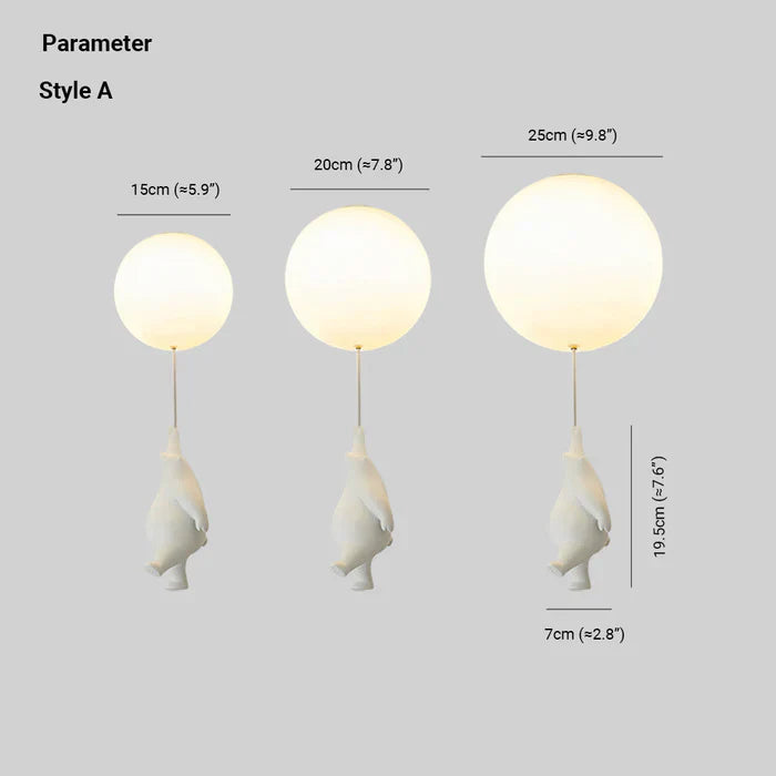 CloudBear – Playful children's ceiling lamp with balloon