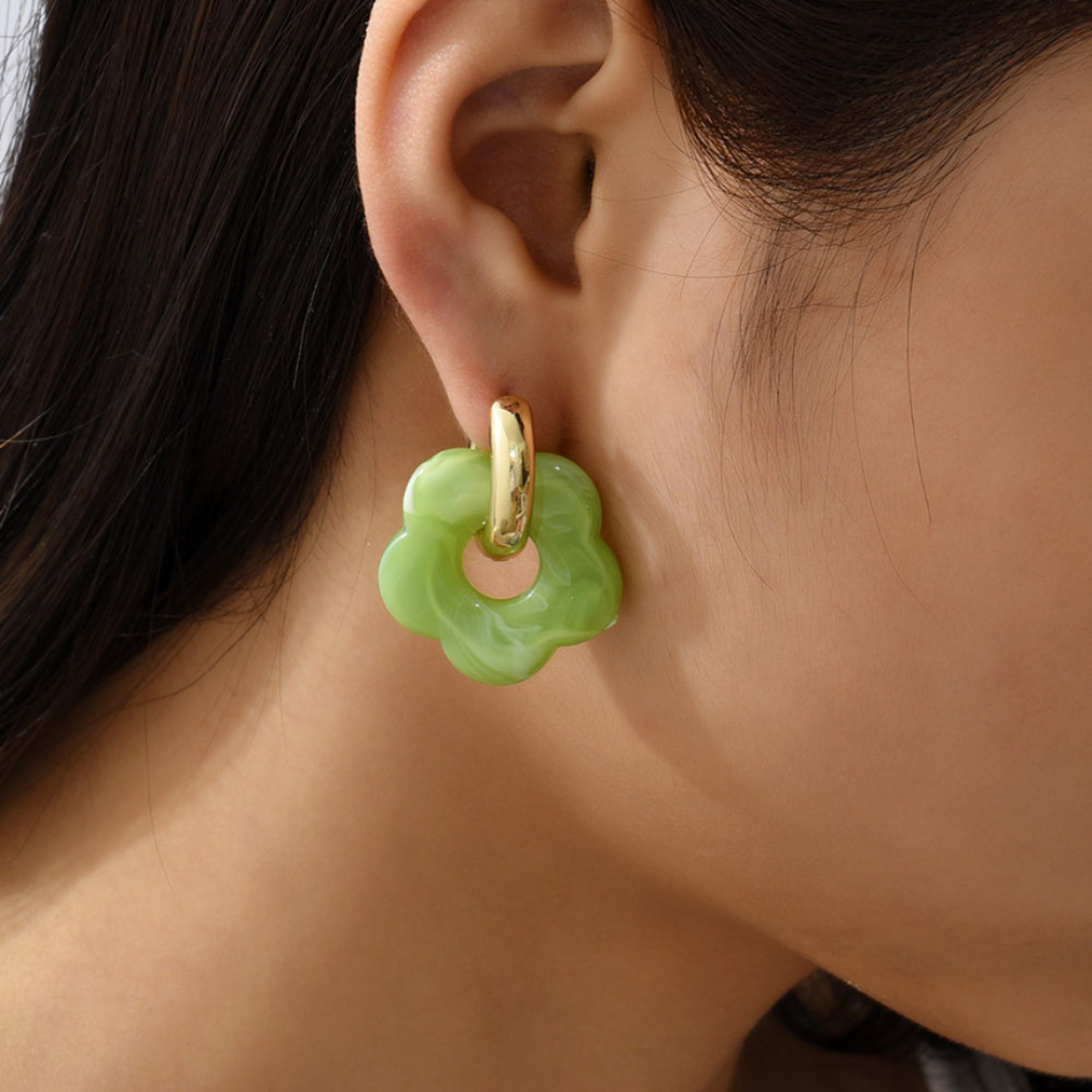 Valeria Earrings – Elegant Golden Floral Designs