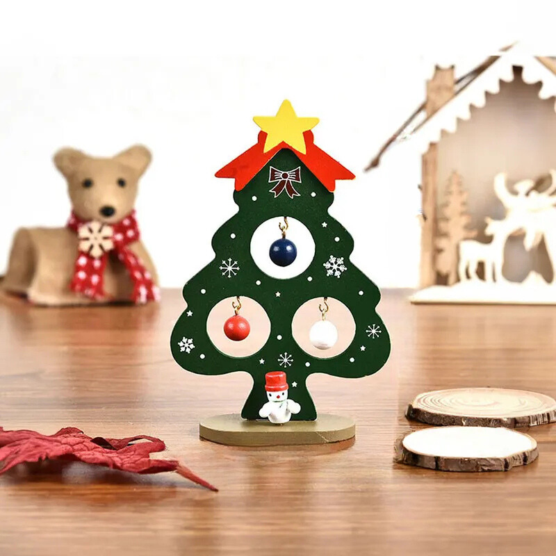 SapinElegant Christmas Decoration - Festive Wooden Mini Christmas Tree for Your Space