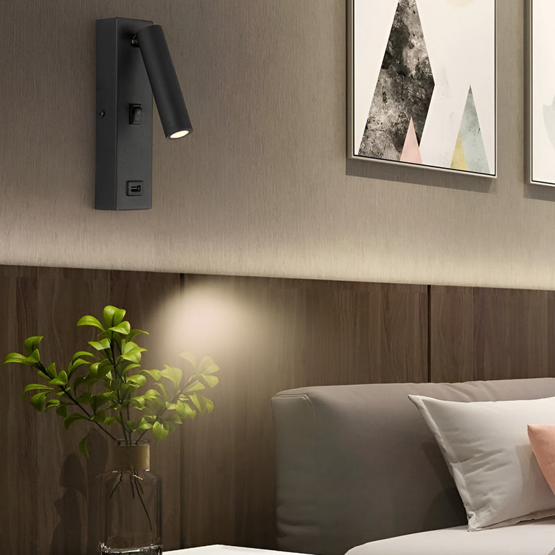 ArtiLicht Luxe Vägglampa med Justerbar LED och USB-Laddport