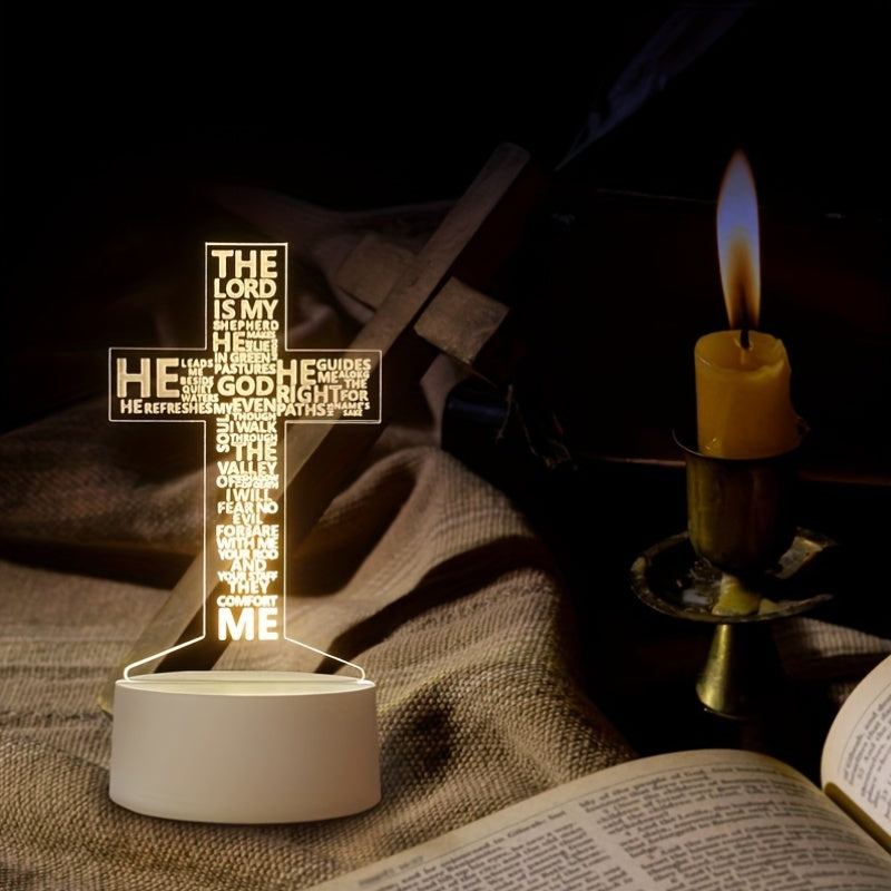 CrossGlow - 3D LED Night Light in Acrylic with USB
