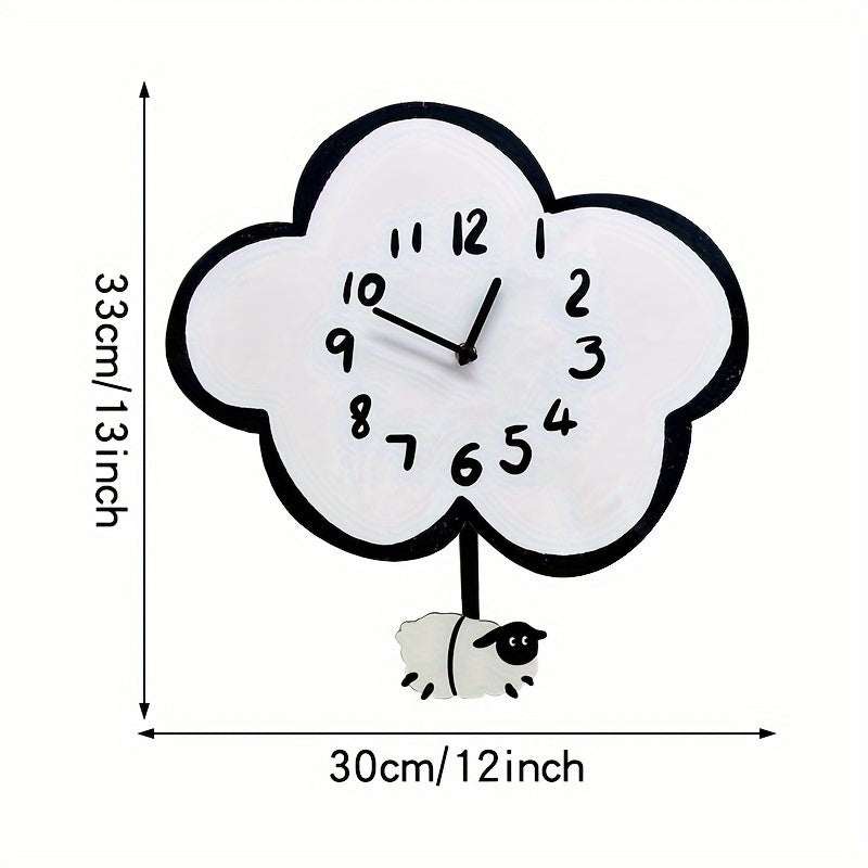 CloudSwing Clock – Swinging Sheep Wall Clock