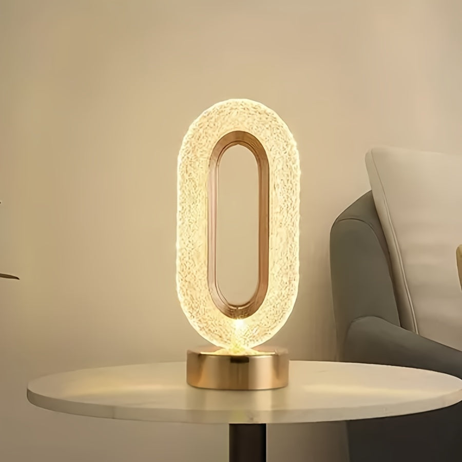 LuxeGlow – Elegant Oval Crystal Table Lamp