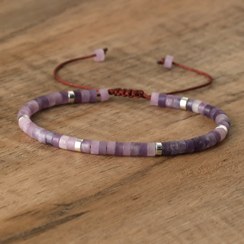 Elegant Braided Bracelet with 2.4 mm Natural Stones - Seraphina Edition 