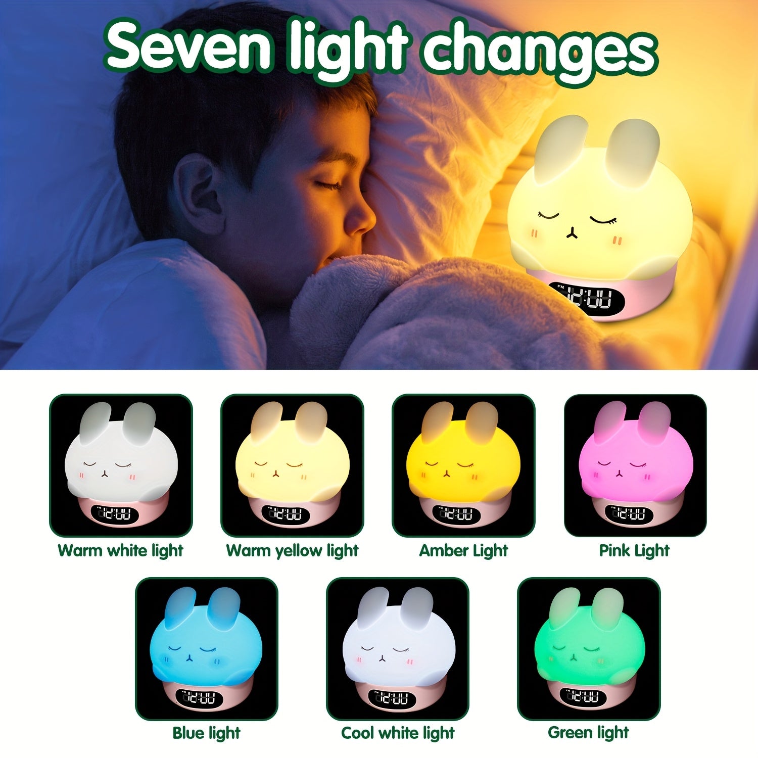 BunnyGlow - Magical Color Changing Night Lights with Alarm