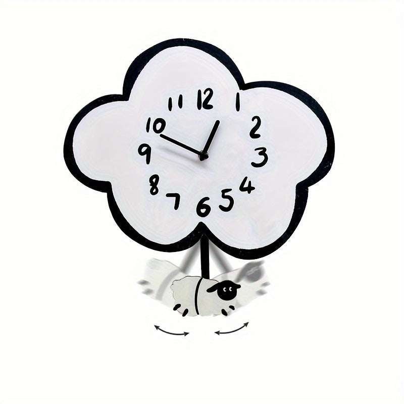 CloudSwing Clock – Swinging Sheep Wall Clock