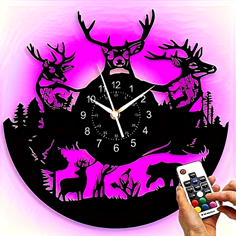 DeerGlow Clock - Unique Vinyl Deer Wall Hanging