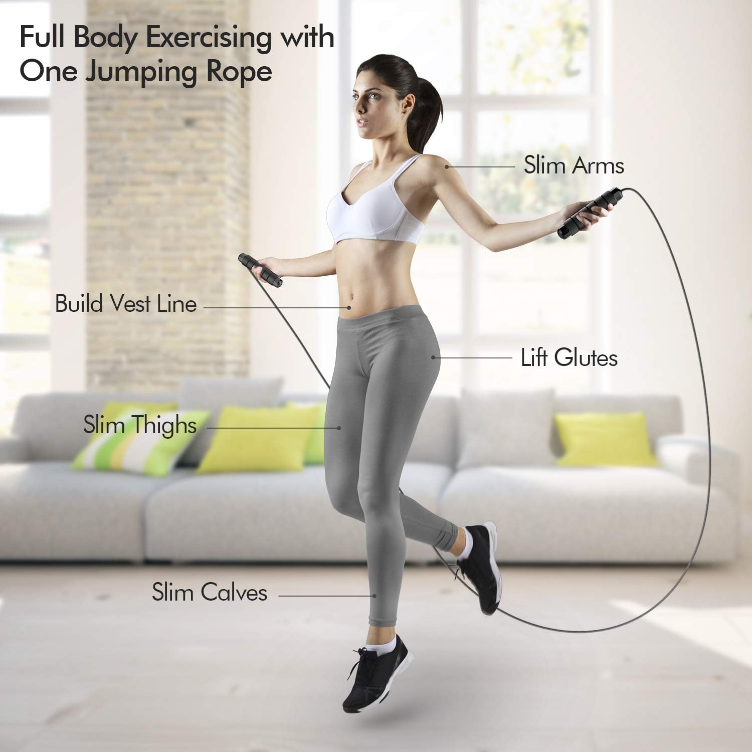 FlexiJump - Adjustable Tangle-Free Jump Rope for Exercise