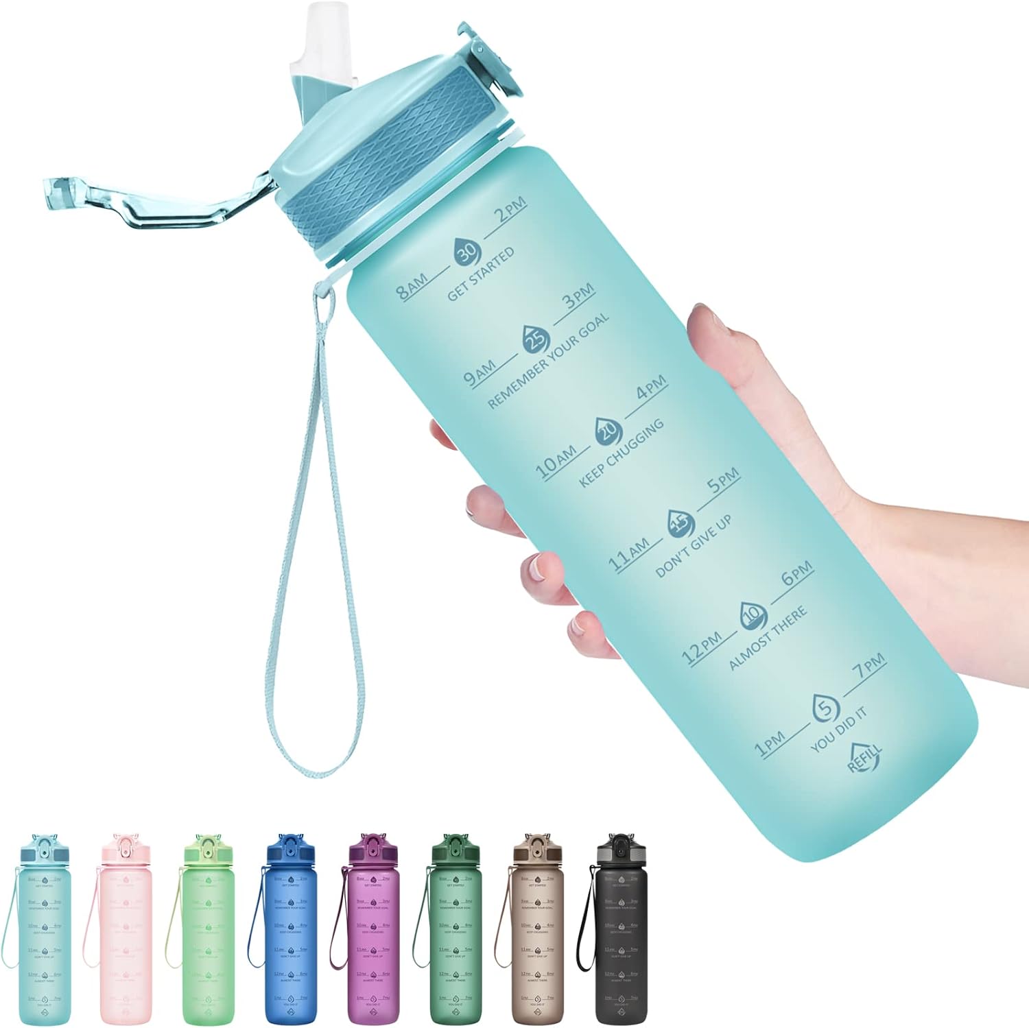 HydraBoost – Trendy Motivational Water Bottle 900ml
