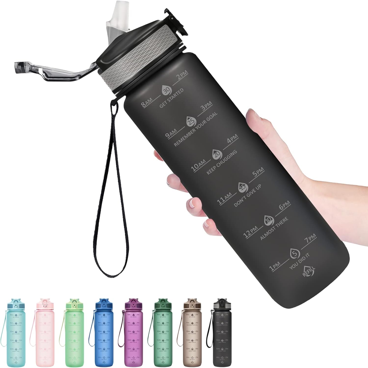HydraBoost – Trendy Motivational Water Bottle 900ml