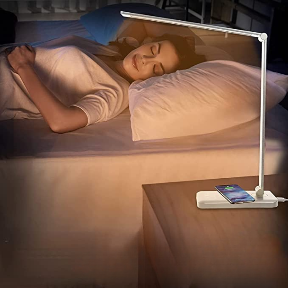 LED Desk Lamp - Table Lamp with USB Charging Port, 5 Light Settings and Brightness Levels 