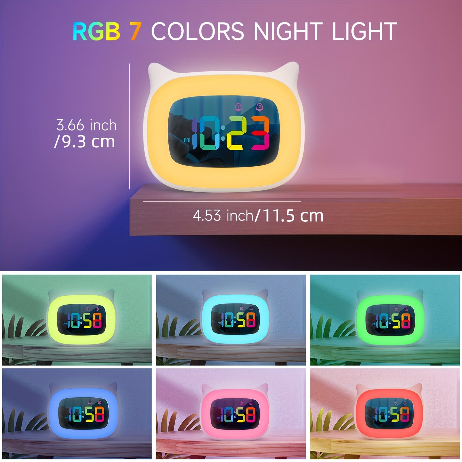 CatGlow – Charming LED Alarm Clock with Mood Lighting