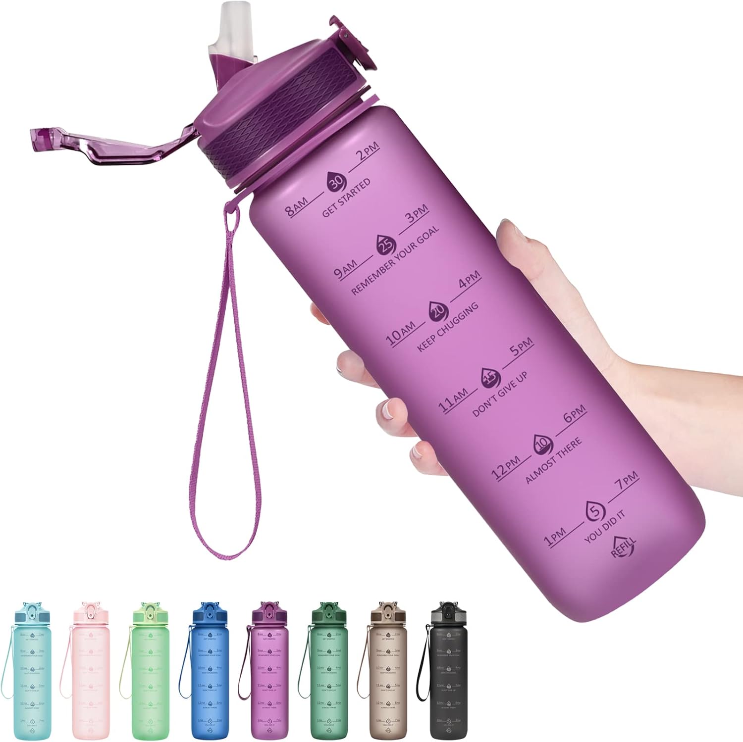 HydraBoost – Trendy Motivational Water Bottle 900ml
