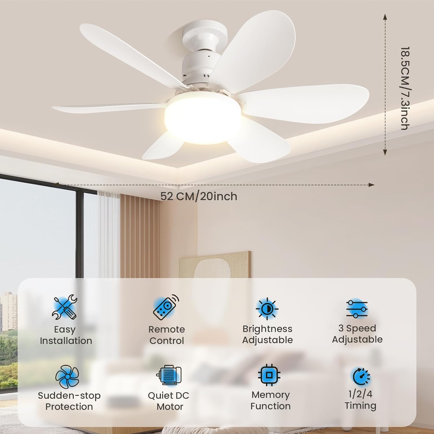 BreezeLight Fan – Adjustable LED Ceiling Fan