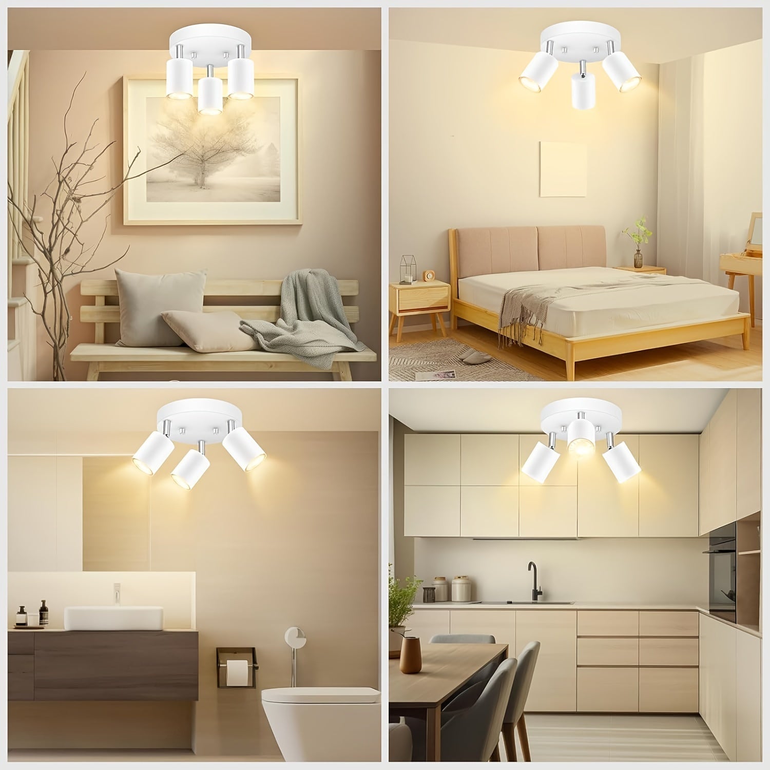 FlexiGlow - Adjustable 3-Light Ceiling Light GU10