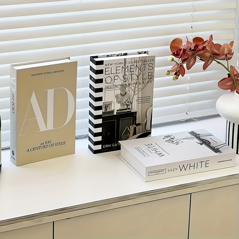 ChicDecor - Set med 3 Eleganta Böcker för Interiörstil
