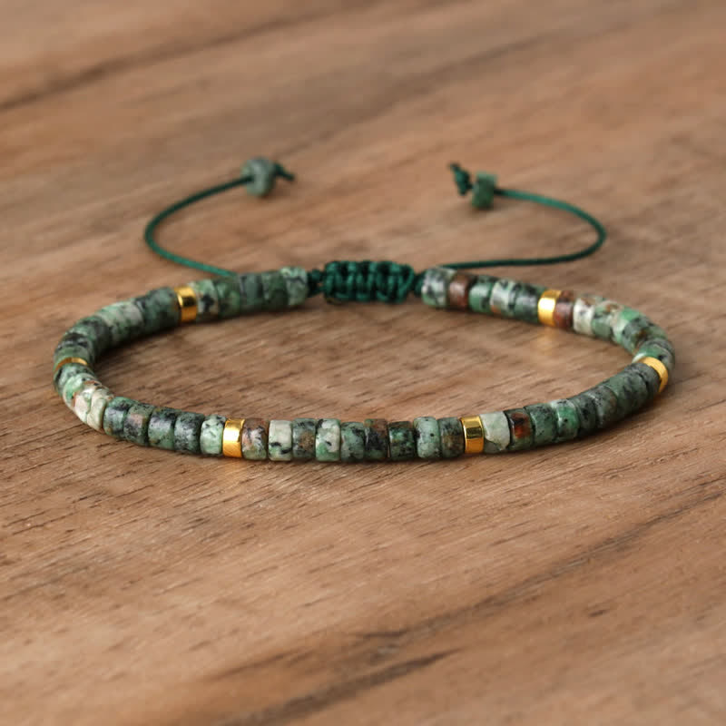 Elegant Braided Bracelet with 2.4 mm Natural Stones - Seraphina Edition 