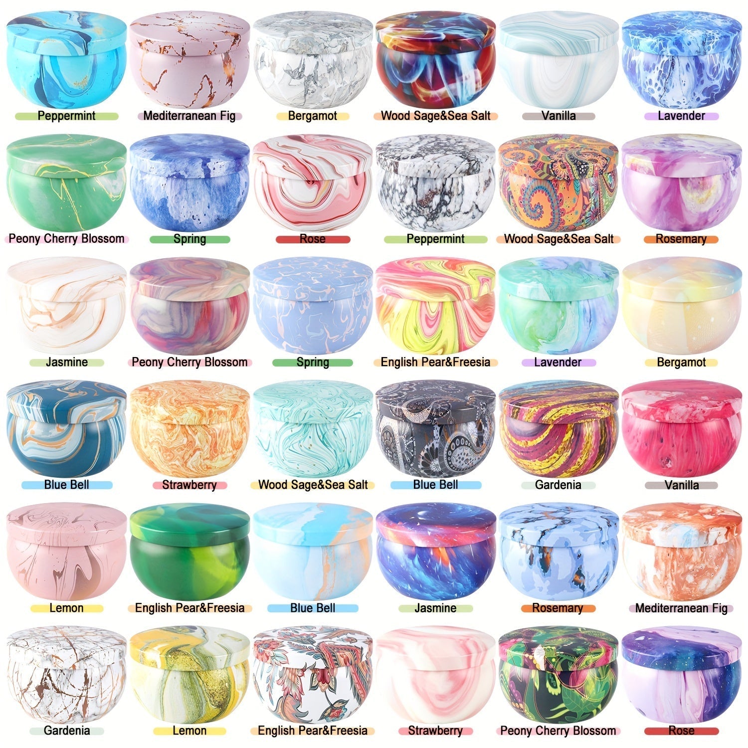 Aromatic Serenity – Luxurious Candle with Marble Print