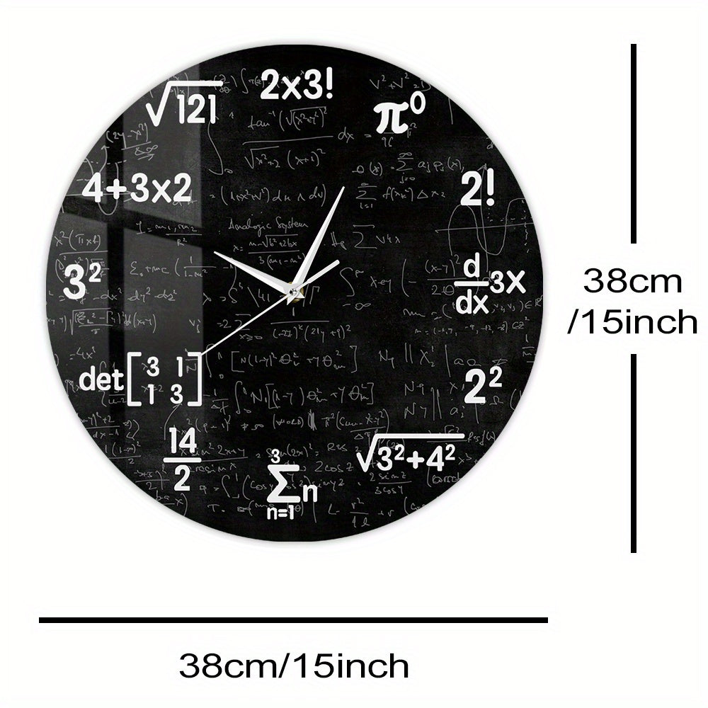 Math Mirror Clock - Modern Acrylic Wall Clock with Formulas