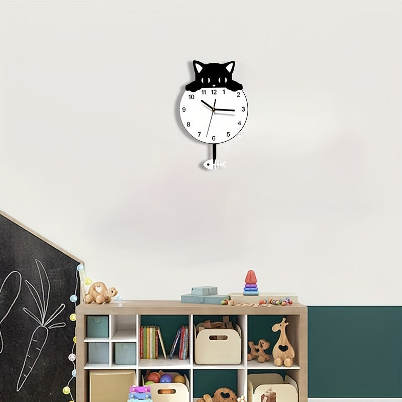 SwingCat Clock - Modern Cat Wall Clock in Cartoon Style
