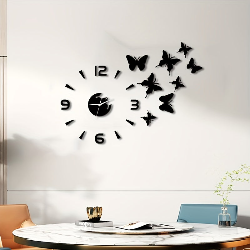 AcrylicButterfly - Luxury 3D Butterfly Mirror Clock