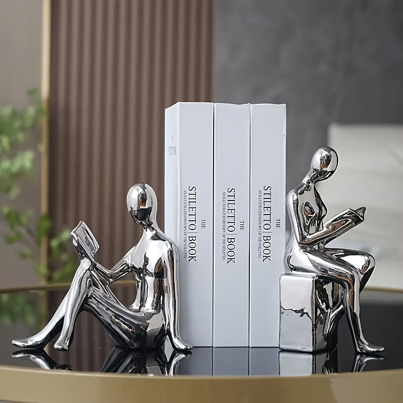 LuxeCeramic - Abstract Ceramic Bookends for Elegant Interiors