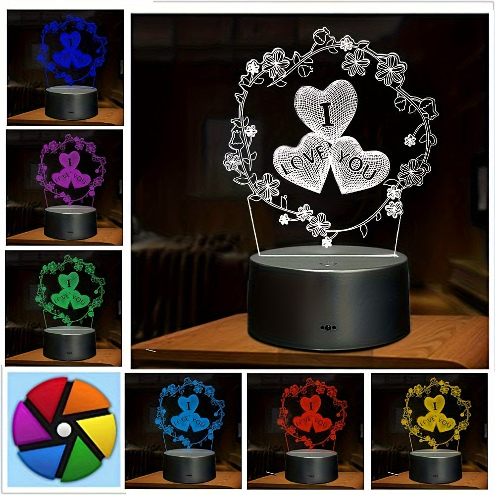 IllusionGlow - 3D Love Heart Night Light