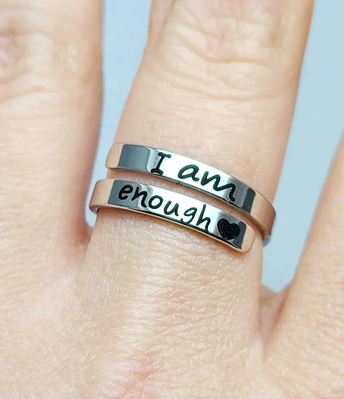 Empower yourself with the "I am enough" silver ring | Increase your self-confidence and strength