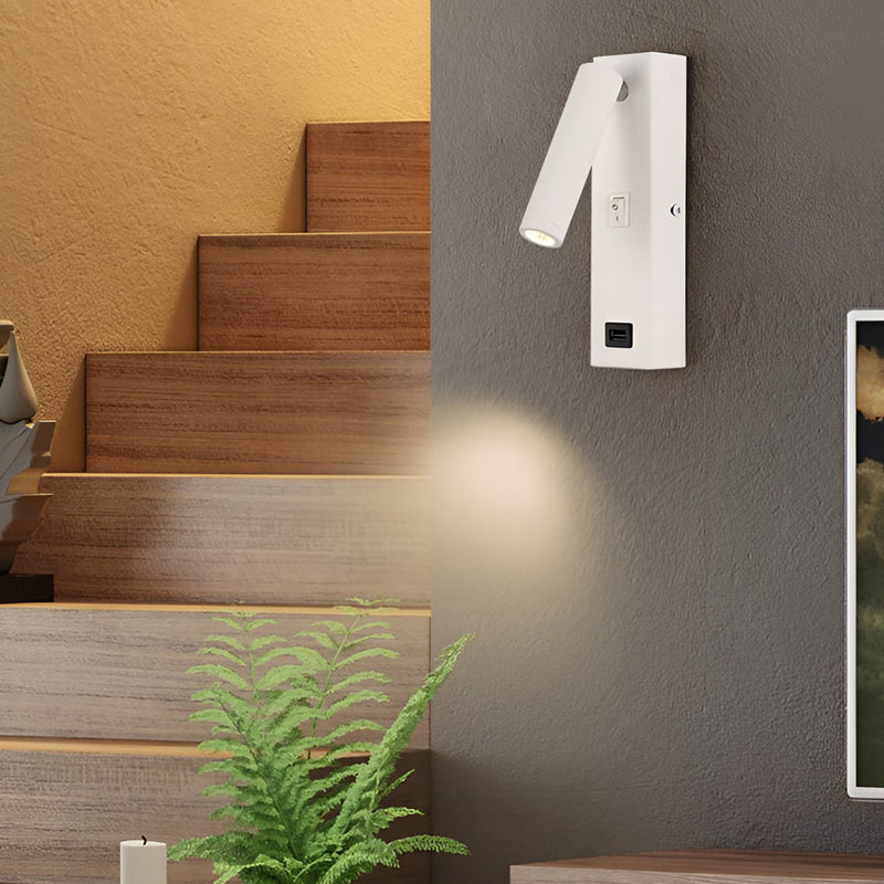 ArtiLicht Luxe Vägglampa med Justerbar LED och USB-Laddport