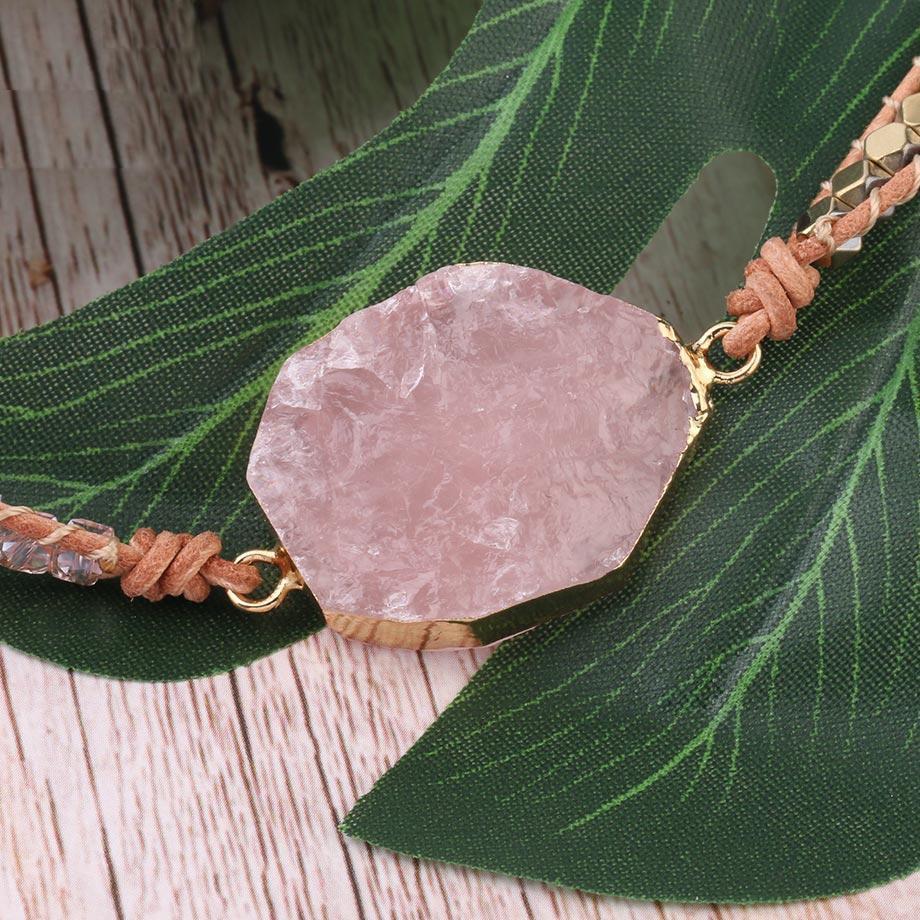 Amoria Bracelet – Elegant Gold Rose Quartz Arm Candy